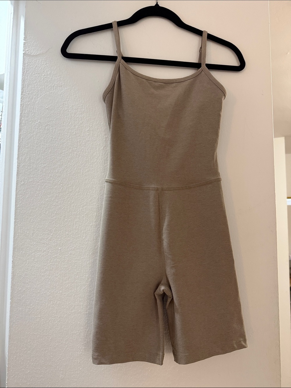 Beyond Yoga Taupe Sleeveless Romper with Spaghetti Straps Size XS
